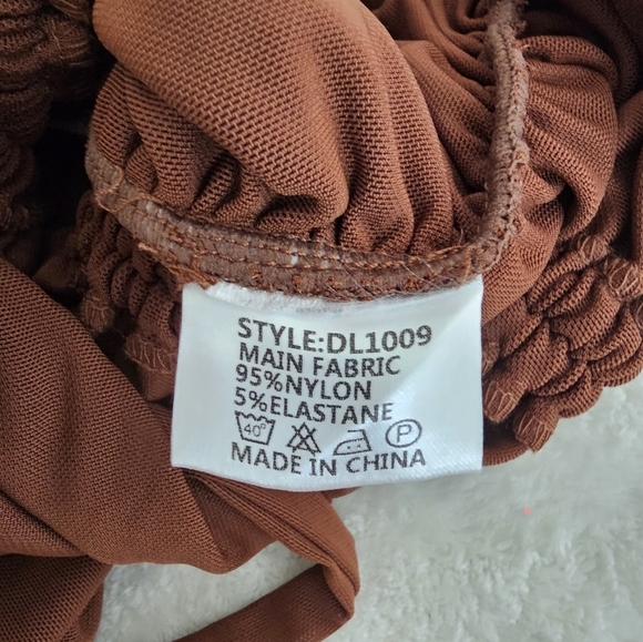 BY.DYLN Hailey Dress in Chocolate Ruched Drawstring Bodycon Size S NWT - Picture 9 of 9